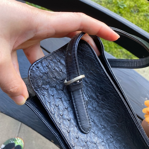 Ostrich Leather Shoulder Bag - Picture 2 of 8